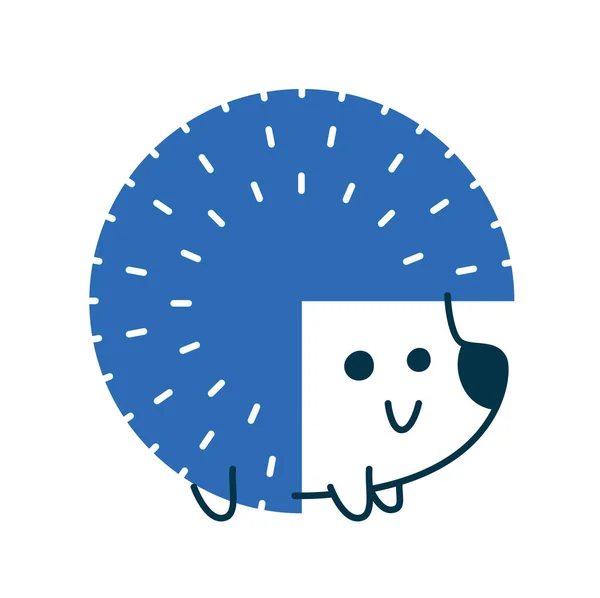 Hedgehog Bonito Desenho Animado Animal Engraçado Matemática Forma Personagem Matemática —  Vetores de Stock