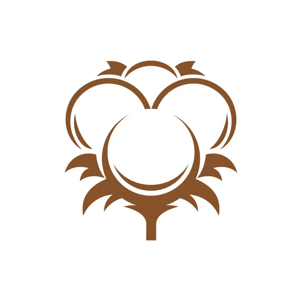 Baumwoll Symbol Für 100 Organische Weiche Stoffe Vektor Baumwollblumenball Linie — Stockvektor