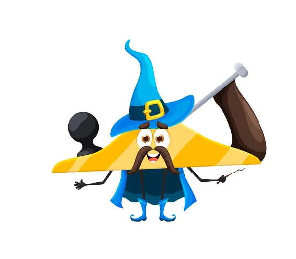 Cartoon Halloween Letadlo Nástroj Kouzelník Charakter Legrační Kouzelník Diy Osobnost — Stockový vektor