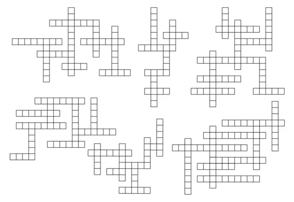 Crossword Juego Cuadrícula Hoja Cálculo Del Enigma Vectorial Plantilla Rompecabezas — Archivo Imágenes Vectoriales