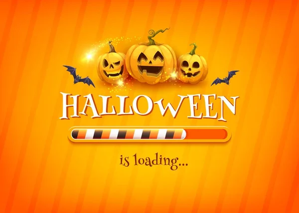 Halloween Feiertag Ladebank Mit Cartoon Kürbissen Halloween Feier Vektorbanner Hintergrund — Stockvektor