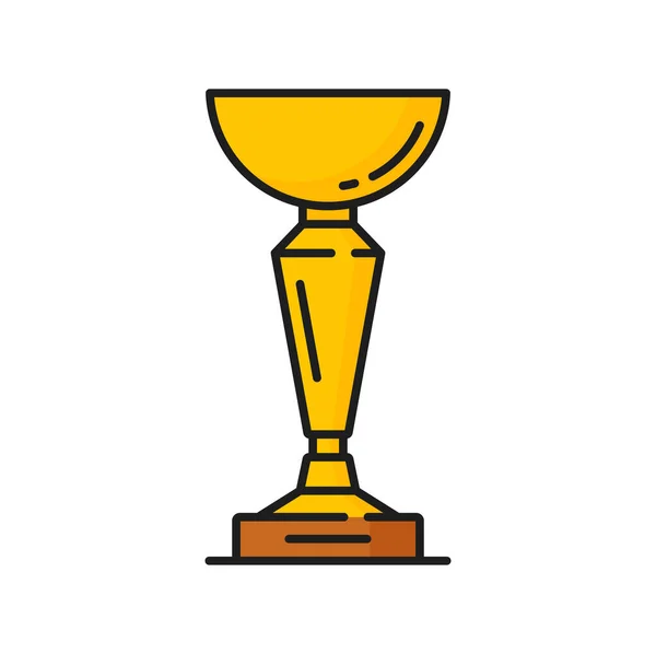 Ice Hockey Trophy Cup Golden Line Award Icon Vector Sport — Stock Vector