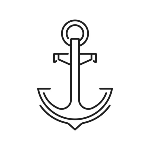 Значок Лінії Якоря Морського Судна Або Піктограма Морський Круїзний Човен — стоковий вектор
