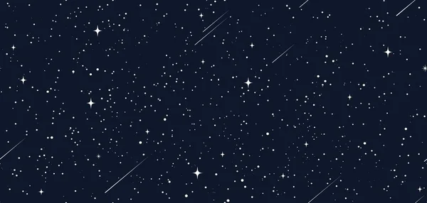 Yıldızlı Uzay Gece Galaksisindeki Gökyüzü Yıldızlarıyla Vektör Arkaplanı Uzay Evreni — Stok Vektör