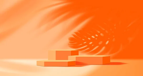 Ροδάκινο Πορτοκαλί Βάθρο Έκθεση Γκαλερί Άδεια Βάση Πλατφόρμα Στούντιο Βάθρο — Διανυσματικό Αρχείο