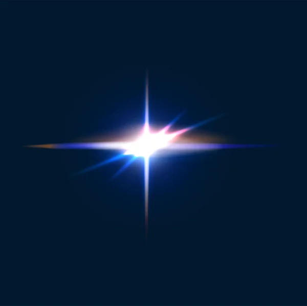 Star Sparkle Flare Flash Effect Glow Light Sunshine Magic Beam — Stock Vector