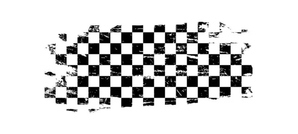 Grunge Yarış Bayrağı Şah Desenli Araba Rallisi Veya Motokros Bitiş — Stok Vektör