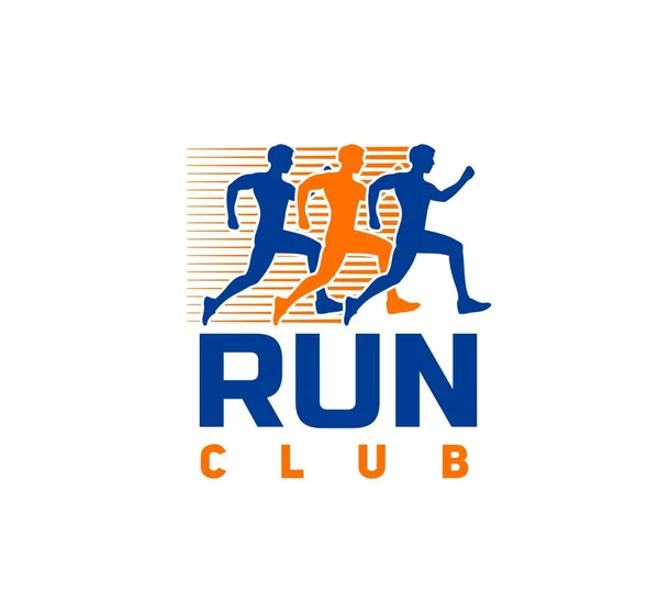 Marathon Lopen Sport Icoon Runners Club Fitness Races Atleet Joggen — Stockvector