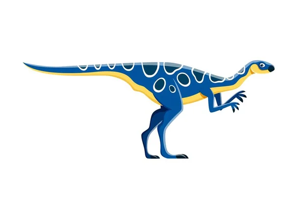 Cartoon Hypsilophodon Dinosaur Character Dino Extinct Species Vector Jurassic Animal — Stock Vector