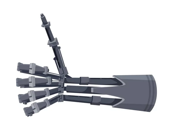 机器人的手 手指头向上 机器人没问题的标志 矢量金属未来臂 未来人造技术机器人机械假肢 — 图库矢量图片