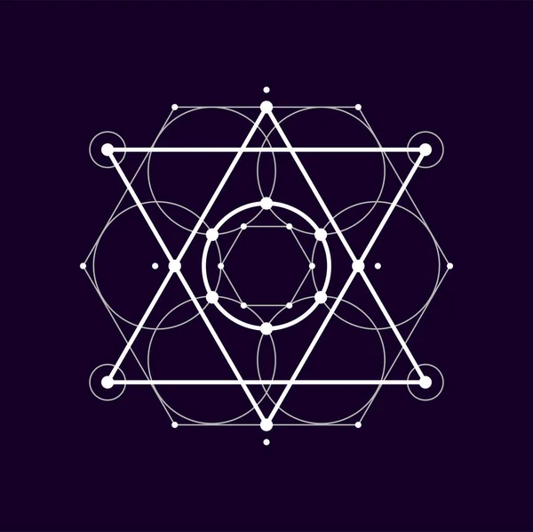 Mistyczny Kształt Geometryczny Plemienia Tajemniczy Magiczny Symbol Ezoteryczny Boho Tatuaż — Wektor stockowy