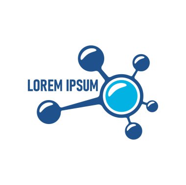 Molekül simgesi. Tıp laboratuarı, fizik araştırması ya da mikrobiyoloji bilim vektörü amblemi. Kimya teknolojisi girişimi, yüksek teknoloji şirketi sembolü veya molekül, hücre veya atom yapısına sahip simge