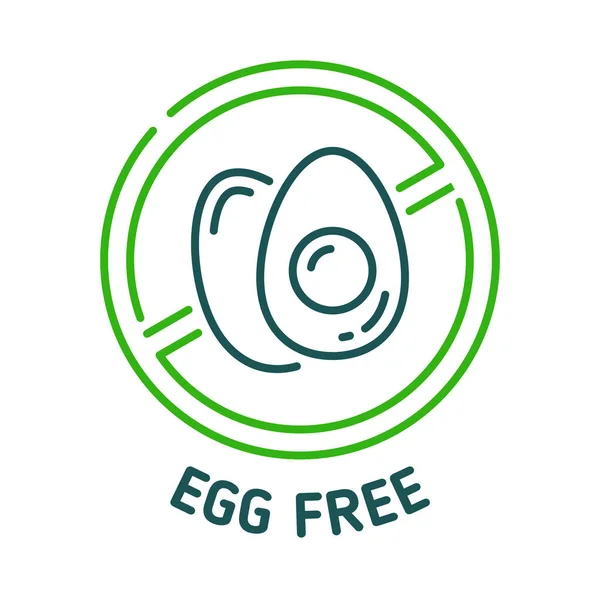 Εικονίδιο Σήμα Ετικέτα Τροφίμων Χωρίς Αυγά Για Την Υγεία Και — Διανυσματικό Αρχείο