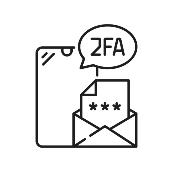 2Fa Verificação Dois Fatores Autenticação Passos Ícone Vetorial Senha Mail — Vetor de Stock