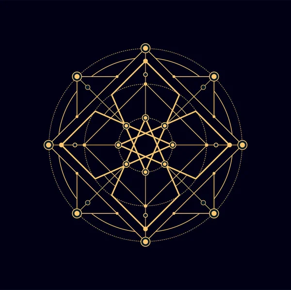 Sihir Boho Geometris Bentuk Suci Simbol Esoteris Ikon Alkimia Vektor - Stok Vektor