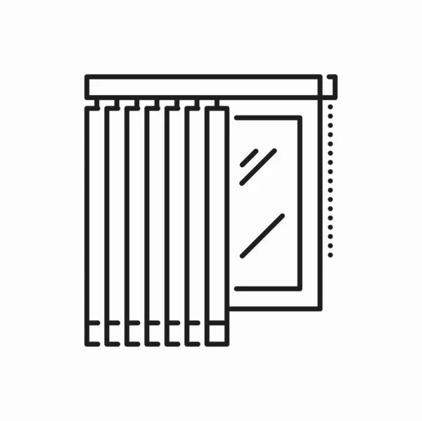Fensterjalousie Vertikales Jalousie Icon Für Isolierte Linien Vektor Sonnenschutz Lichtsperre — Stockvektor