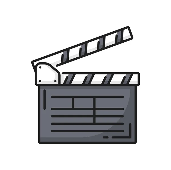 Filmproduktion Clapperboard Videoproduktion Icon Kinematografische Kunst Filmfestivals Oder Videoproduktionen Umreißen — Stockvektor