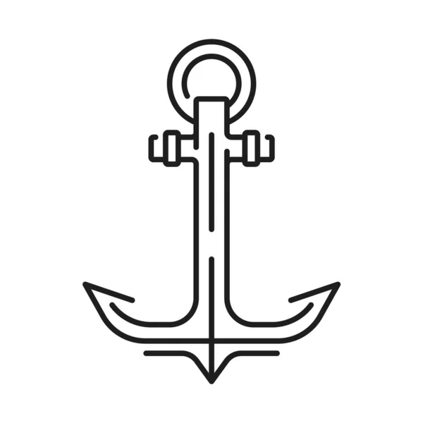 Marine Zeevaartankerlijn Icoon Zeilclub Jacht Ijzeren Haak Dunne Lijn Icoon — Stockvector