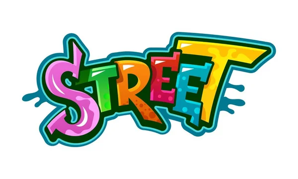 Street Graffiti Street Art Style Urbain Vecteur Isolé Mot Coloré — Image vectorielle