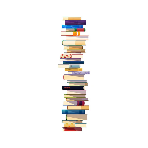 Pilha Pilha Livros Biblioteca Escola Montão Livros Didáticos Literatura Torre — Vetor de Stock