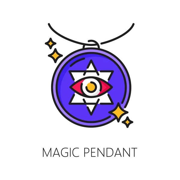 Sihirli Kolye Cadılığı Sihirli Ikon Tılsımı Ilahi Gözlerle Büyülemek Mistik — Stok Vektör