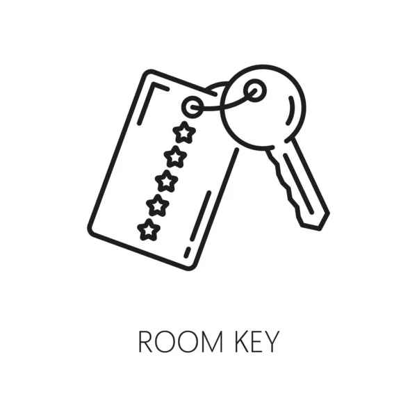 Room Key Five Star Hotel Unlock Door Icon Vector Apartment — Stock Vector