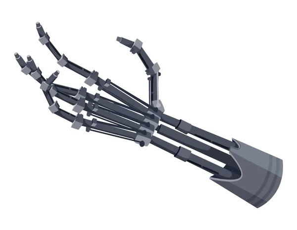 Metalowa Ludzka Ręka Ramię Cyborga Innowacyjna Sztuczna Technologia Wektor Utrudnia — Wektor stockowy
