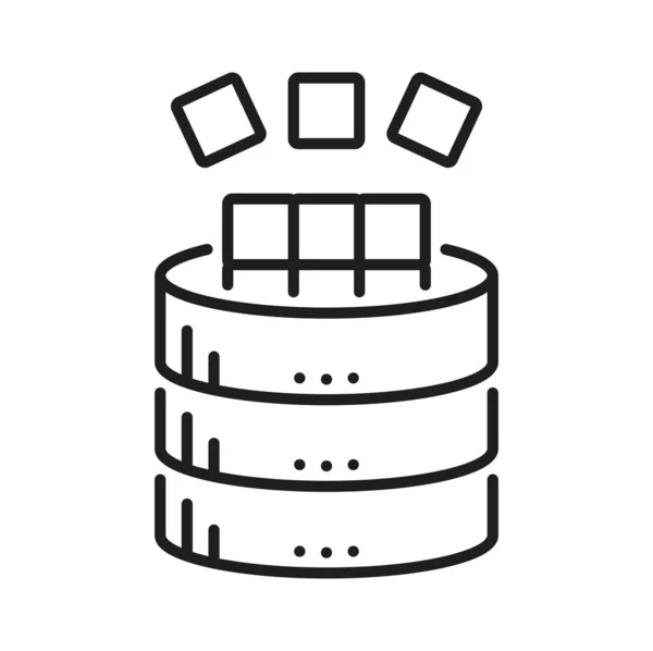 Database Storage Service Network Server Line Icon Cloud Computing Web — Stock Vector