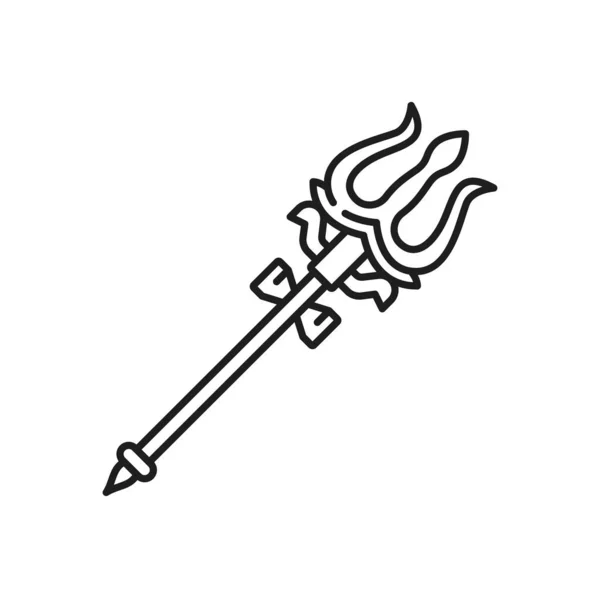 Джайнизм Символ Религии Тришула Трезубец Джайна Индуизма Векторная Икона Джайнизм — стоковый вектор