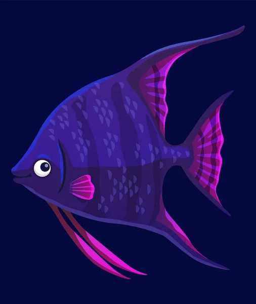Aquarium Engelfisch Isolierte Vektor Cartoon Anmutig Und Lebendig Süßwasser Tier — Stockvektor
