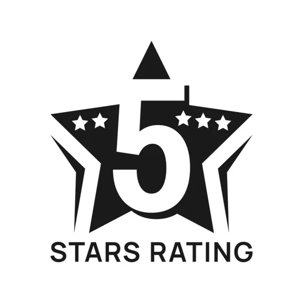 Pięć Gwiazdek Najlepsza Ikona Lub Symbol Opinie Użytkowników Wybór Klasy — Wektor stockowy