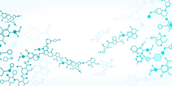 分子结构背景 分子科学模式 表示科学探索 化学或生物学性质复杂但有组织以及相互关联的成分的病媒结构 — 图库矢量图片