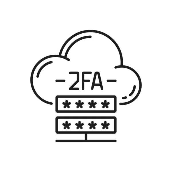 2Fa认证和安全注册的两个因素验证向量图标 2Fa认证密码或激活证书 用于移动电话或计算机云端数据安全 — 图库矢量图片