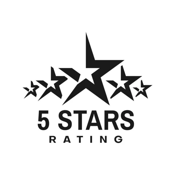 Pięciogwiazdkowy Rating Najlepsza Ikona Jakość Usług Lub Symbol Wektora Przeglądu — Wektor stockowy