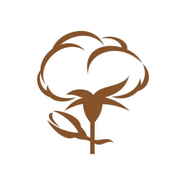 Icona Tessile Cotone Naturale Ecoagricoltura Emblema Simbolo Dell Azienda Agricola — Vettoriale Stock