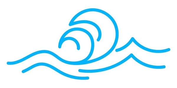 Ikona Vlnobití Mořská Oceánská Vlnobití Izolovaný Vektor Elegantní Minimalistický Jemné — Stockový vektor