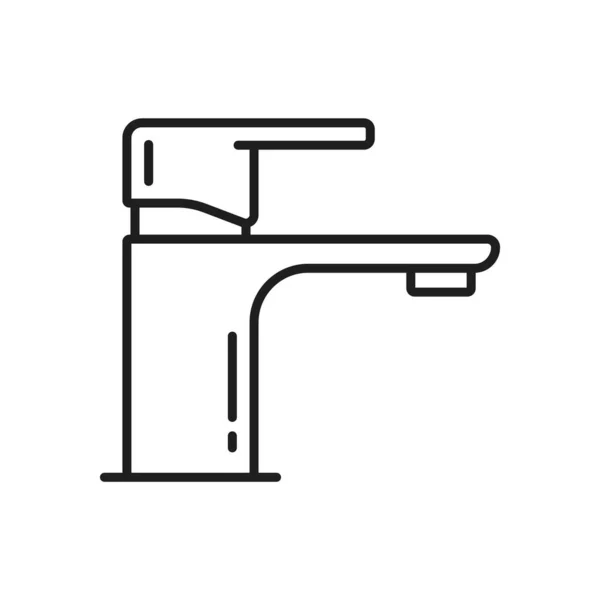 Banyo Topu Musluğu Mutfak Musluğu Ince Çizgi Ikonu Mutfak Suyu — Stok Vektör