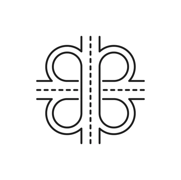 Highway Road Line Icon Crossroad Interchange Street Traffic Route Vector — Stock Vector
