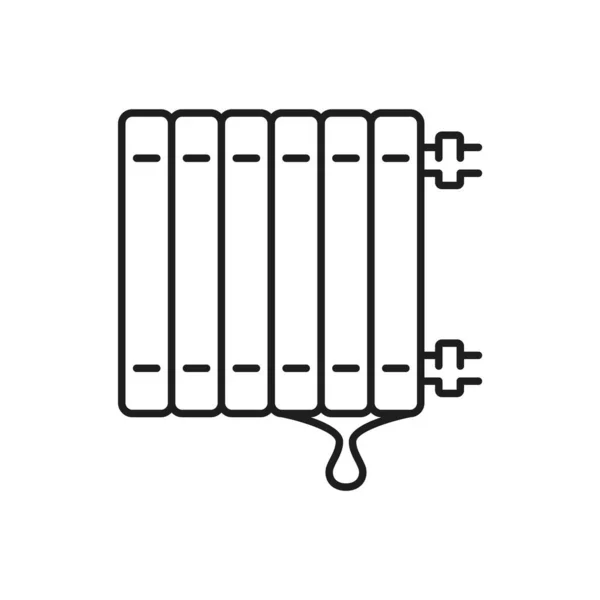 Значок Службы Водопровода Утечки Радиатора Нагревателя Символ Векторной Линии Ремонт — стоковый вектор