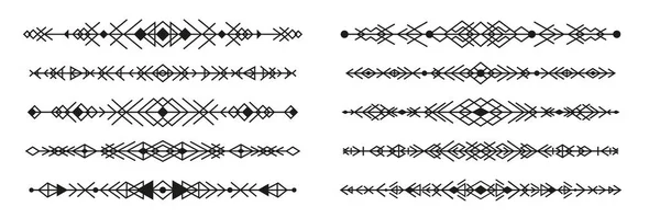 분수령 경계와 삭제자 기하학적 패턴을 분리기 아즈텍 부족들은 삼각형 마름모를 — 스톡 벡터