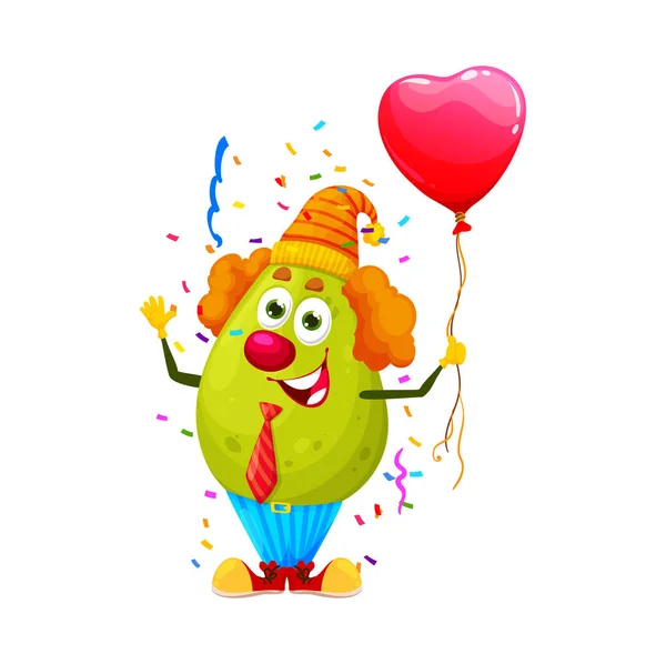 卡通片有趣的番石榴水果人物生日宴会 周年庆典 周年庆祝会 节日庆祝会或生日派对小丑装扮中可爱的水果传奇人物 — 图库矢量图片