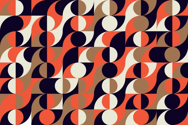 Modernt Geometriskt Mönster Bauhaus Rutnät Textil Abstrakt Form Bakgrund Tyg — Stock vektor
