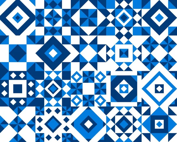 Голубая Керамическая Плитка Обои Абстрактной Формы Шаблон Ткань Текстиль Ретро — стоковый вектор