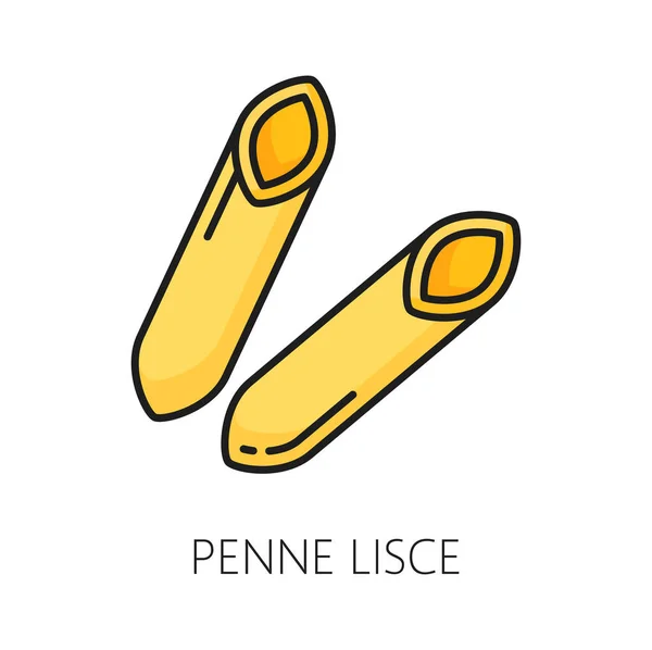 Penne Lisce Pasta Food Isolated Color Outline Icon Vector Raw — Stock Vector