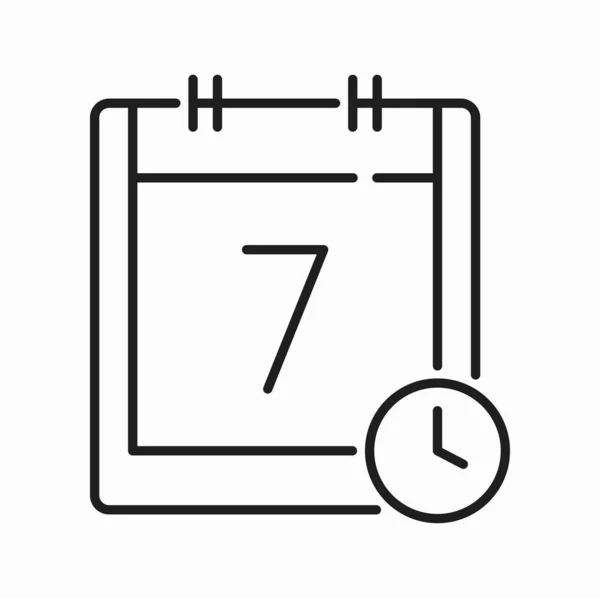 Calendario Con Temporizador Reloj Icono Contorno Aislado Alarma Vectorial Con — Archivo Imágenes Vectoriales