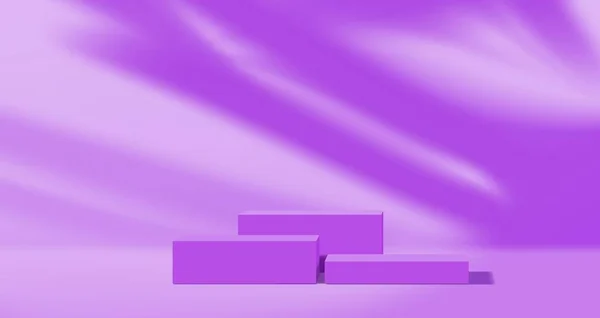 Purple Violet Podium Realistic Background Exhibition Gallery Platform Base Fashion — Stock Vector