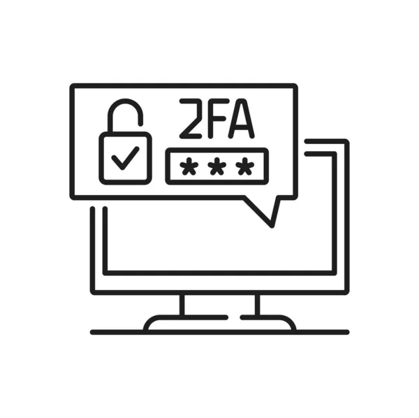 Two Factor Authentication Icon 2Fa Multi Step Secure Verification Vector — Stock Vector