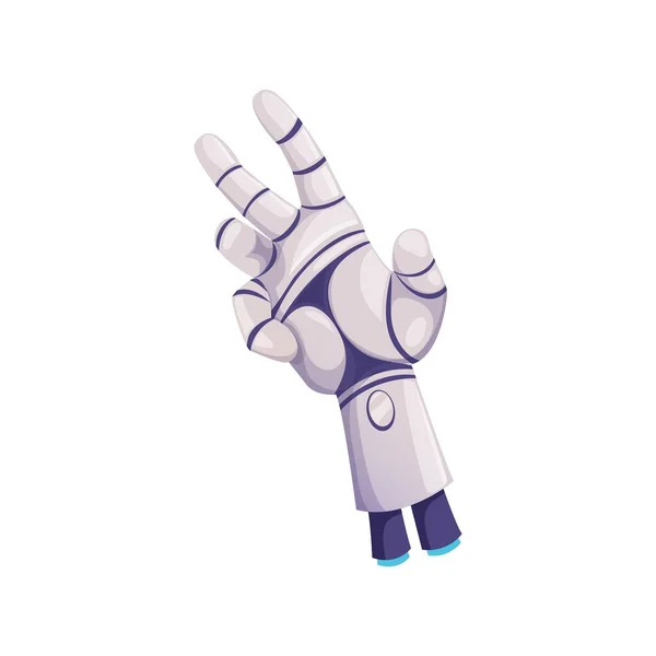 Robotische Kunstmatige Hand Met Metalen Vingers Innovatie Geneeskunde Prothese Gehandicapten — Stockvector