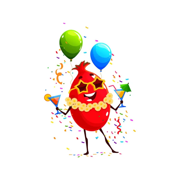 Cartoon Rosehip Berry Character Birthday Holiday Children Birthday Event Berry — Stock Vector