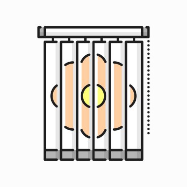 Japon jaluzi pencere perdeleri, çiçek desenli güneşlik pencere perdeleri. Vektör çokyüzlülüğü dış hat simgesini, bambu perde gölgesini kör eder